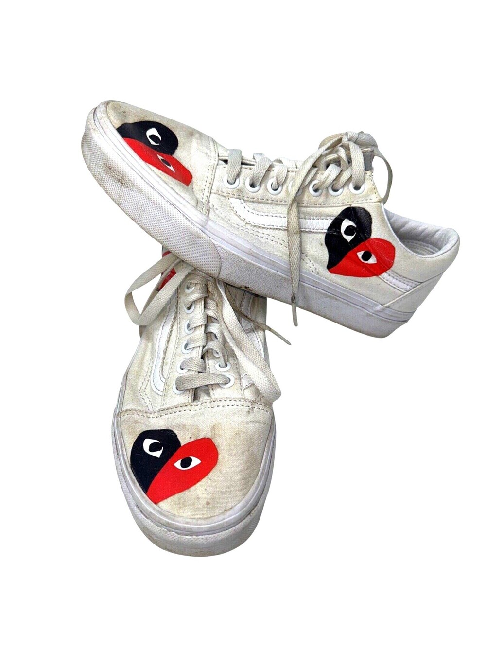 Vans CDG White Low Women's 8.5 Men's 7 Sneakers Shoes Commes De Garçon